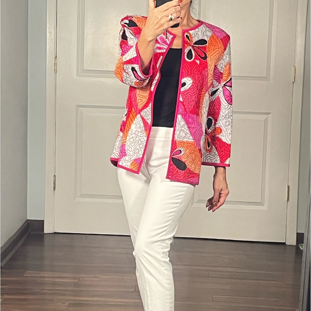Chico's Reversible Heritage Quilted Open Front
Jacket/Cardigan - Picture 5 of 9